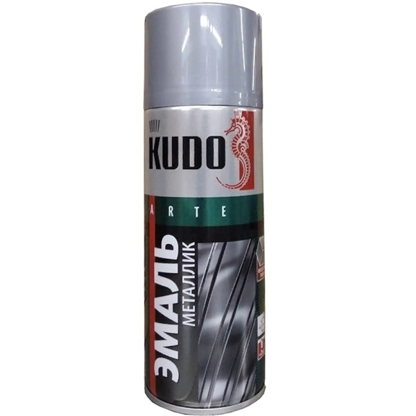 KUDO / KU-1026 Эмаль универсальная  серебро 520 мл (уп.12)