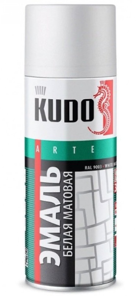 KUDO / KU-1101 Эмаль универсальная белая матовая 520 мл (уп.12)